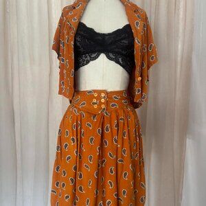 Paisley Printed Skort Set